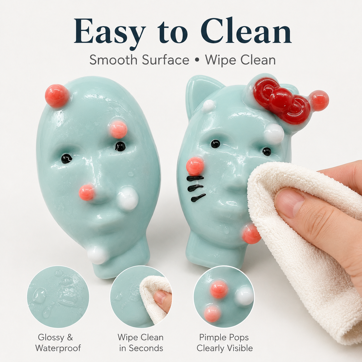 Pimple Popping Human Face Cat Squishy Fidget Toy