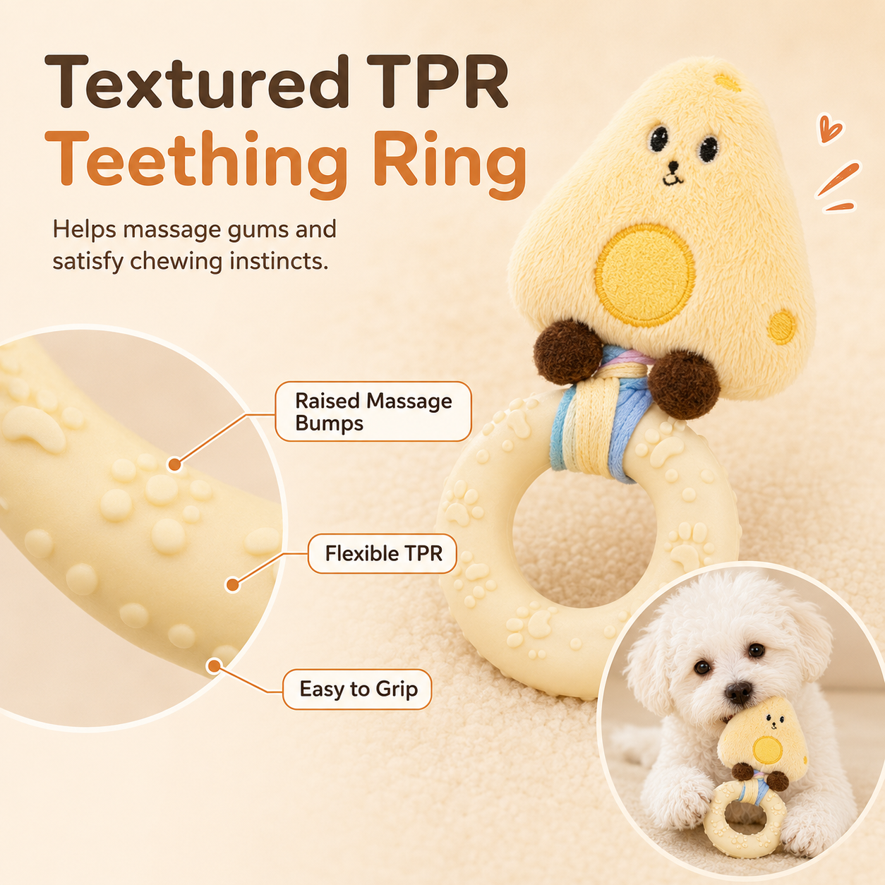 Cartoon Plush Squeaky Durable Chew Toy for Dogs