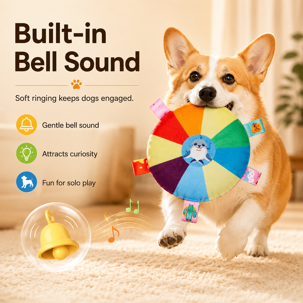 Plush Squeaky Pet Flying Disc Dog Toy
