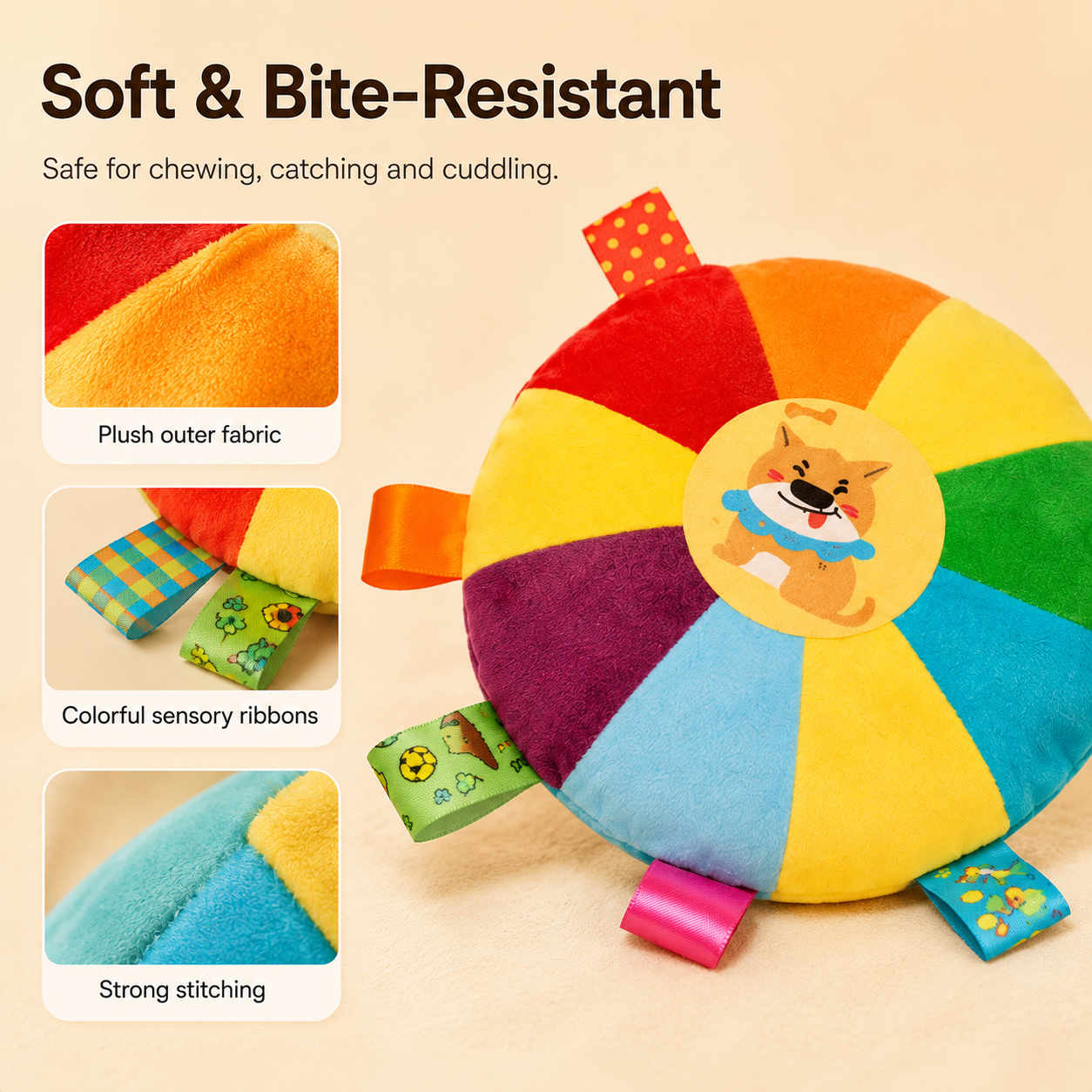 Plush Squeaky Pet Flying Disc Dog Toy
