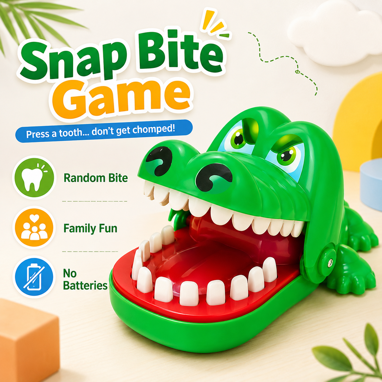Funny Crocodile Bite Finger Prank Toy, Random Risk Interactive Party Game
