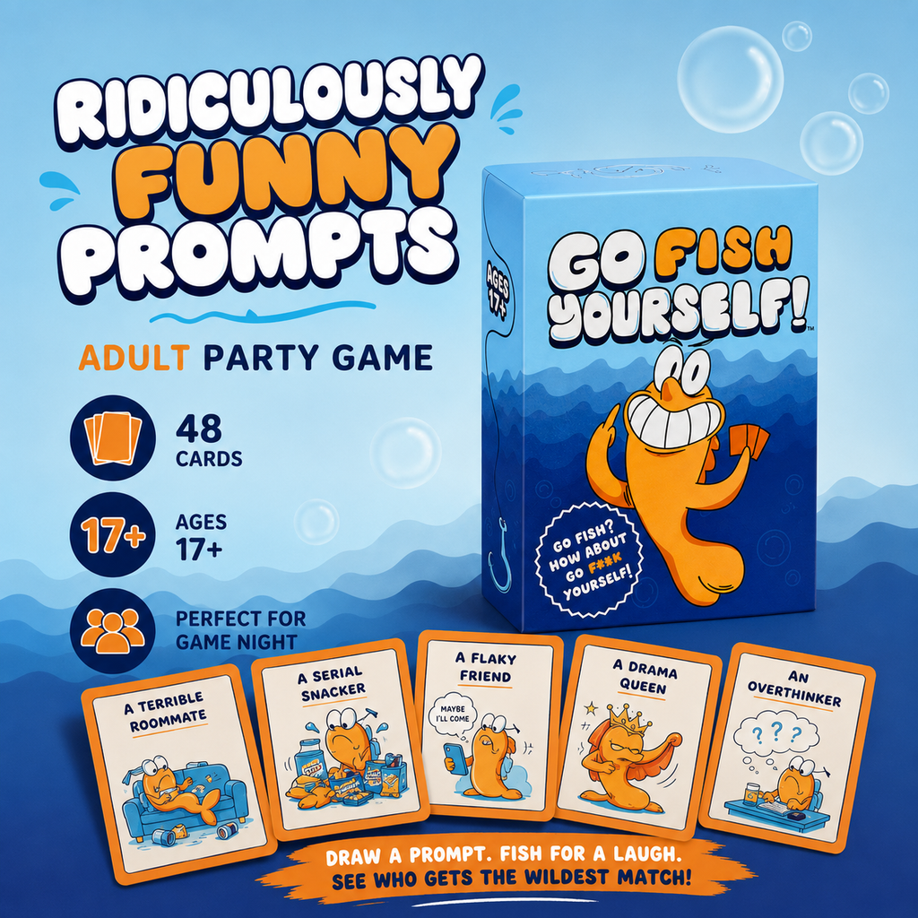 48 pcs/bag Go Fish Card Game Yourself Fun Gag Gift  Funny cards for family gatherings, pastime, parties