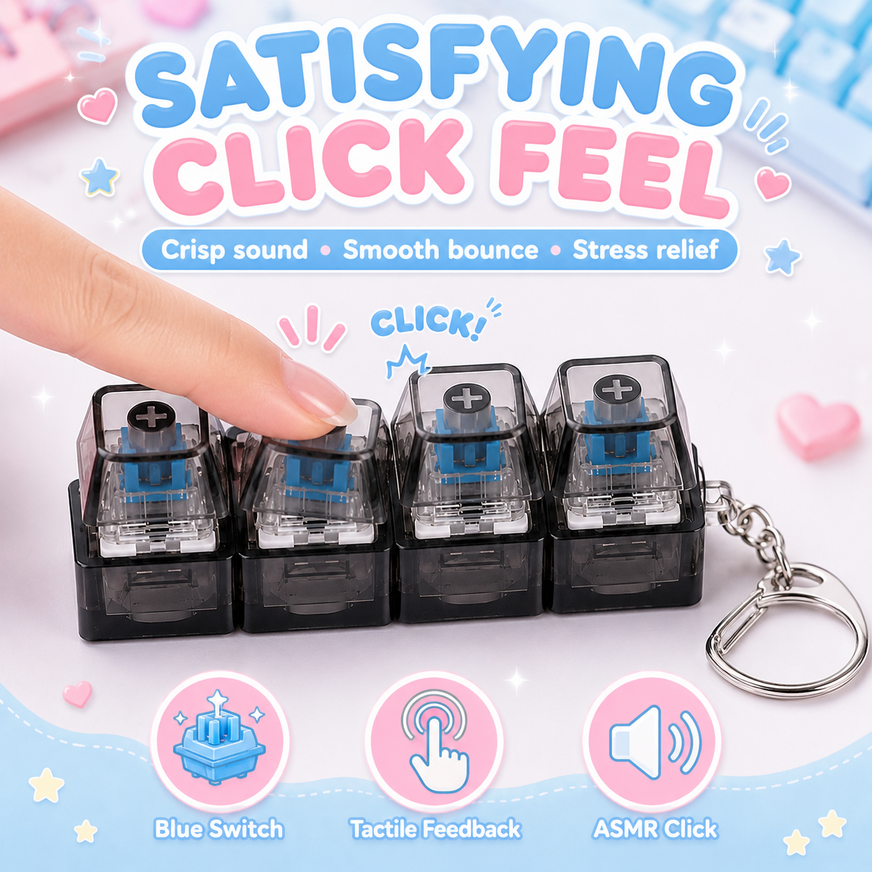 Mechanical Key Switch Stress Toy