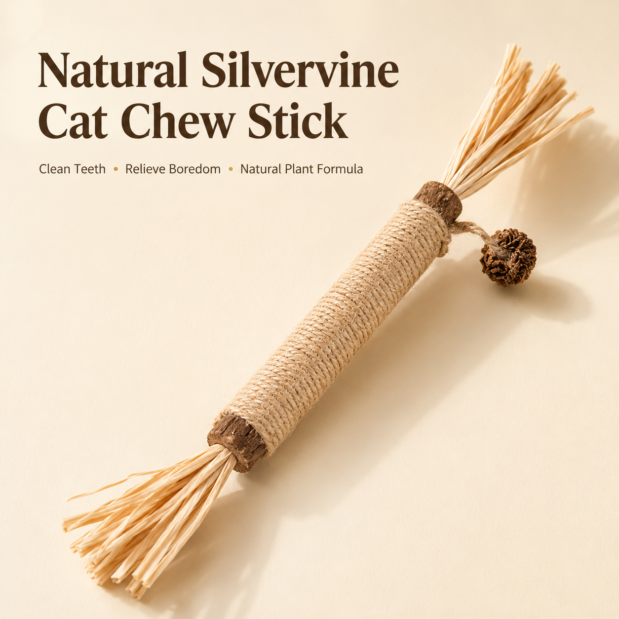 Sisal Wrapped Silvervine Cat Chew Toy Stick