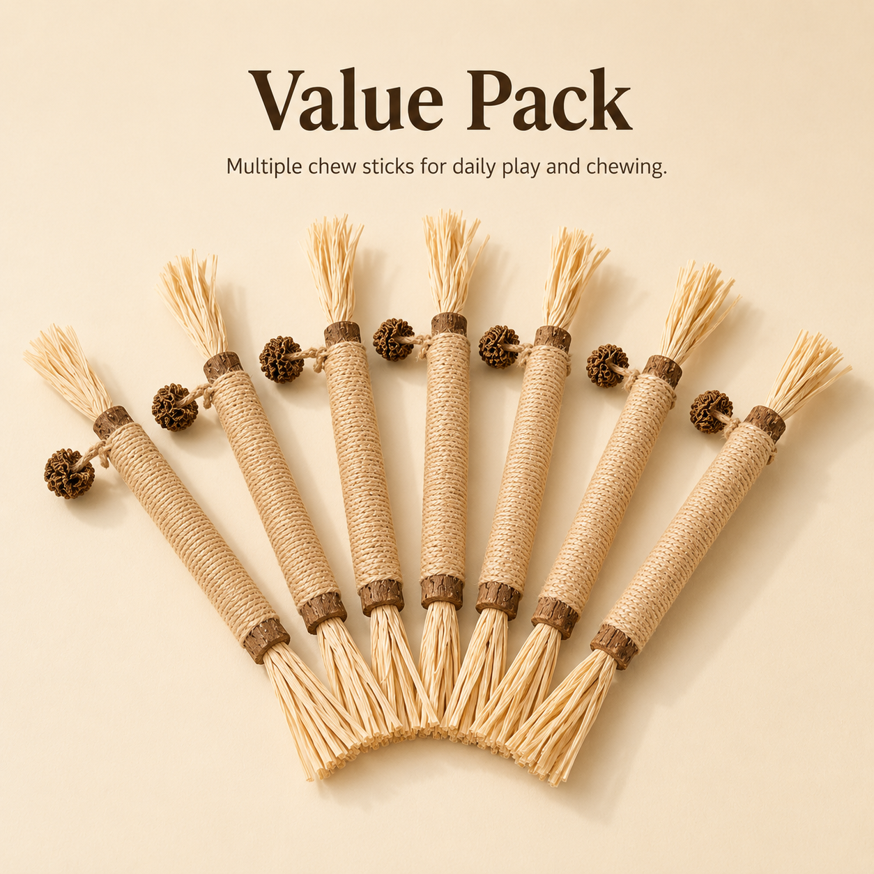 Sisal Wrapped Silvervine Cat Chew Toy Stick