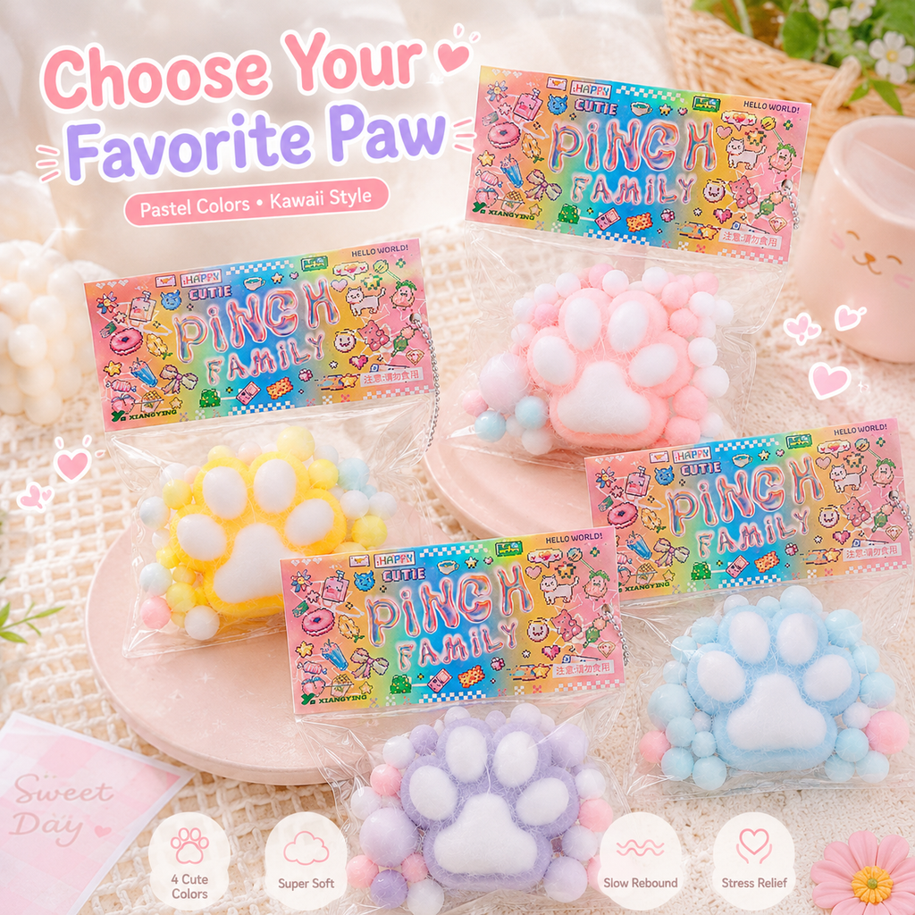 Fluffy Cloud Cat Paw Squishy Toy