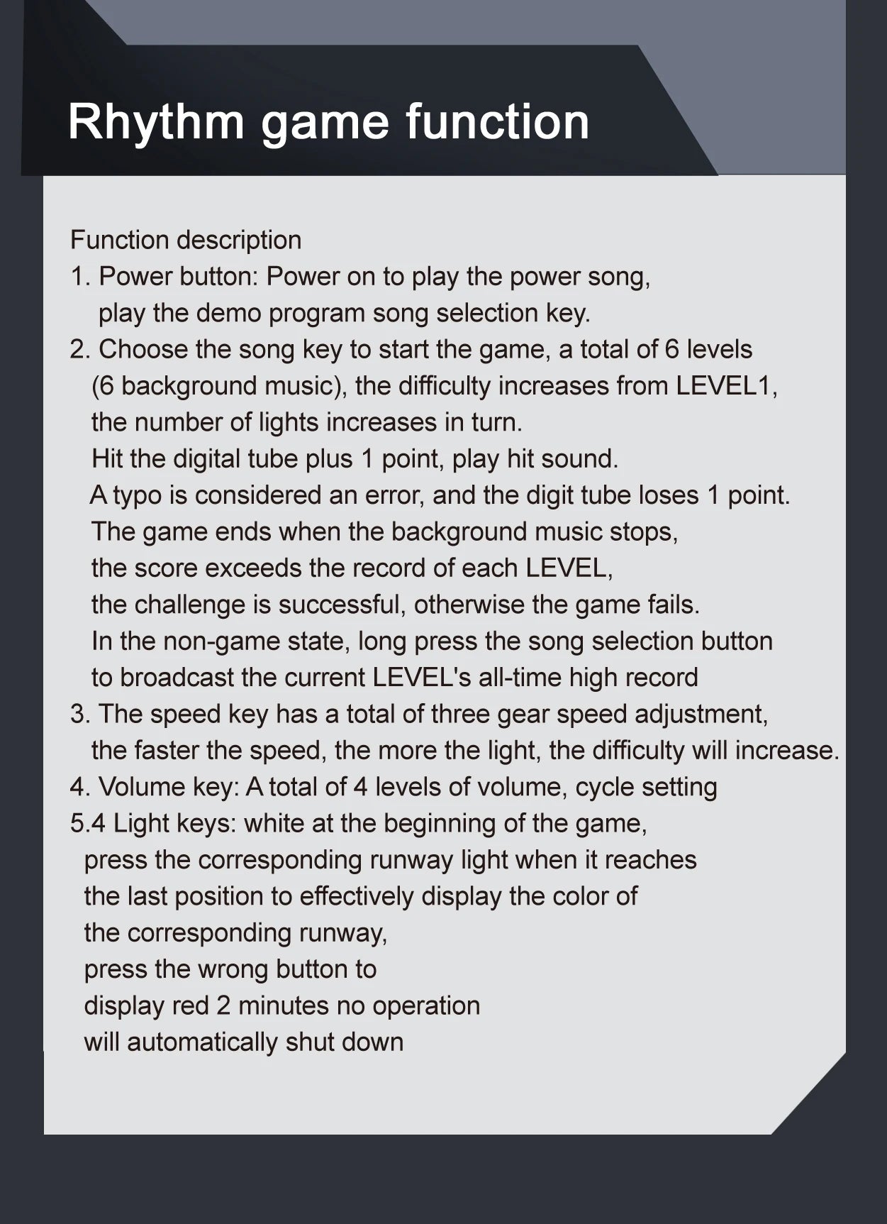 Handheld Rhythm Challenge Game Toy