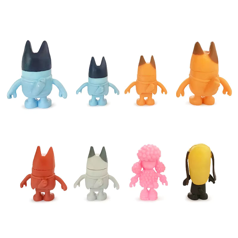 8 In 1 Bluey Family Mini Action Figure Set