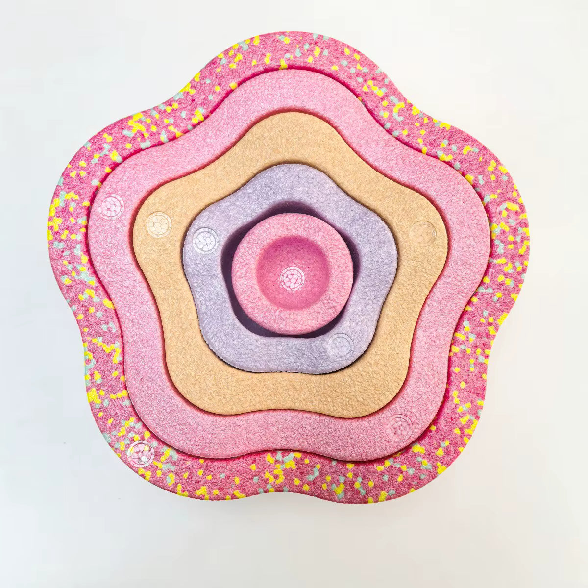 Rainbow Flower Shape Soft Stacking Blocks Toy