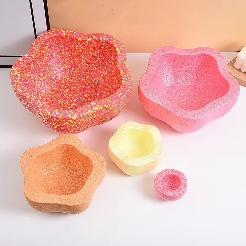 Rainbow Flower Shape Soft Stacking Blocks Toy