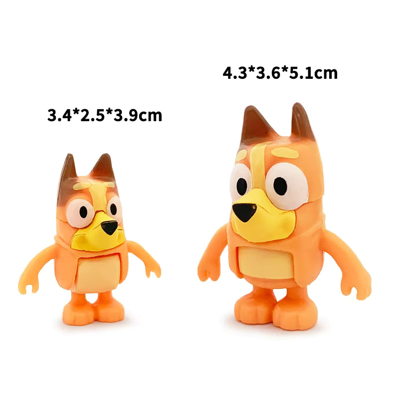 8 In 1 Bluey Family Mini Action Figure Set