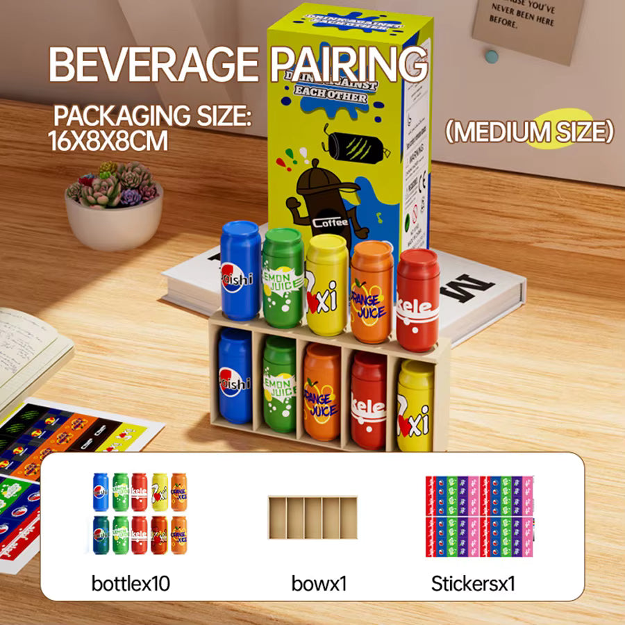 Kids Beverage Can Matching Wooden Game