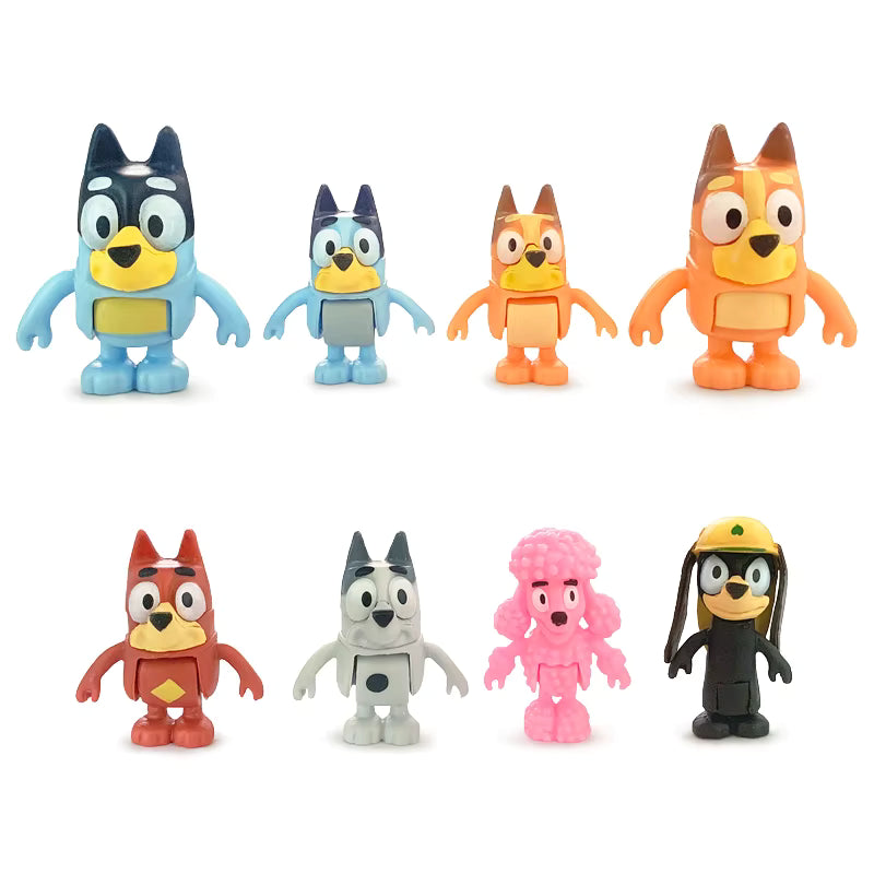 8 In 1 Bluey Family Mini Action Figure Set