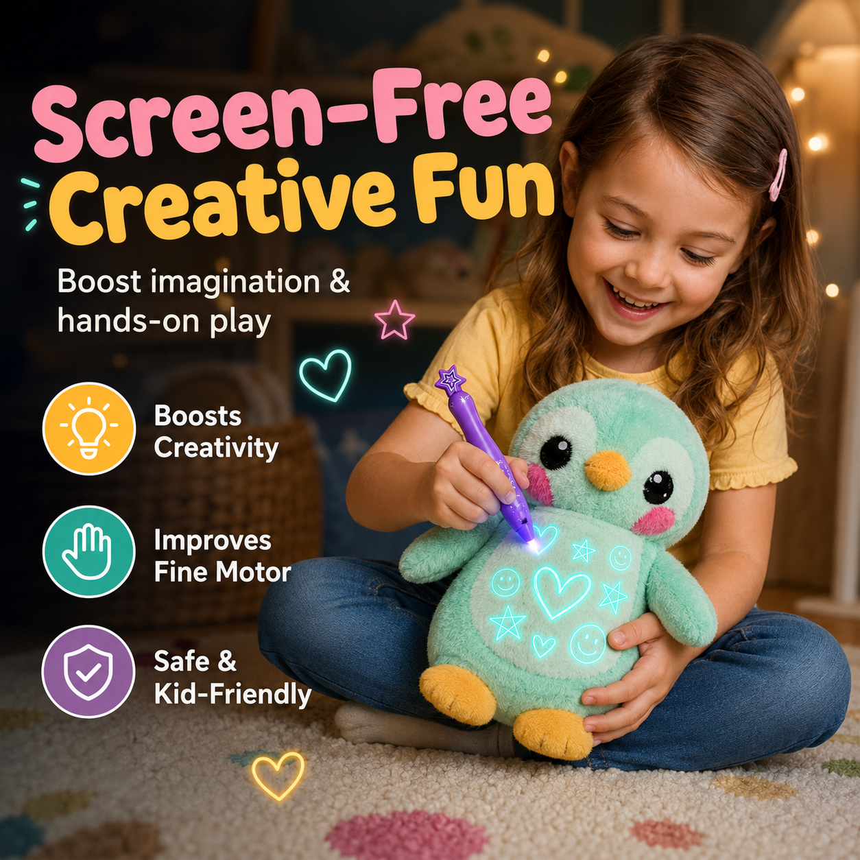 Luminous Drawing Penguin Stuffed Animal