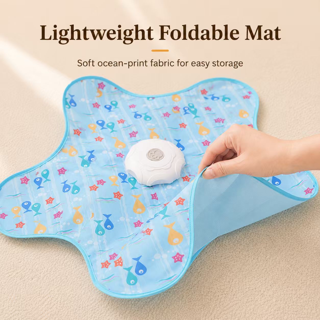 Automatic Starfish Interactive Cat Toy Mat with Feather
