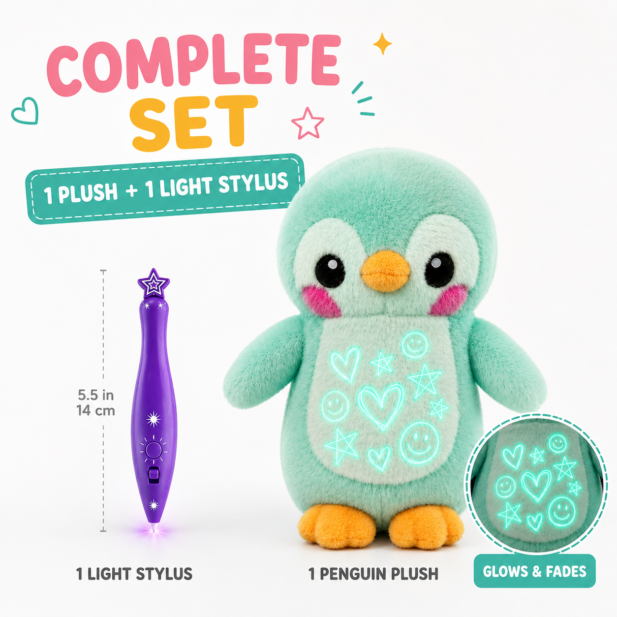 Luminous Drawing Penguin Stuffed Animal